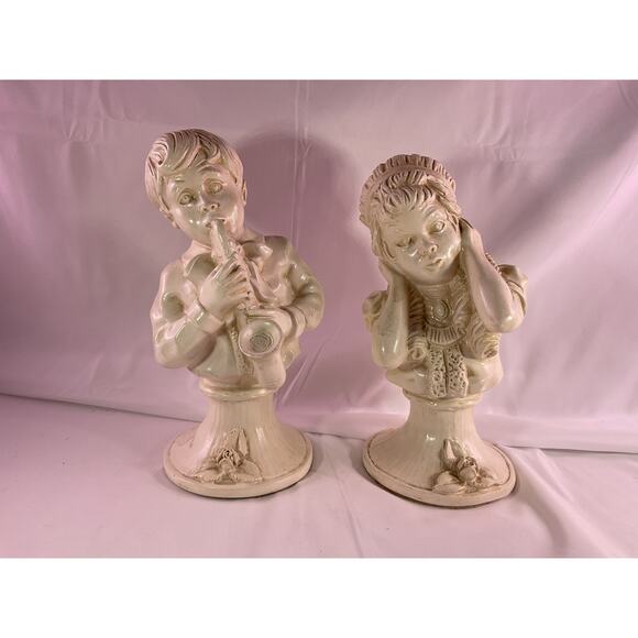 RARE J. Kendrick 1971 Music Statues Pair Universal Statuary Corp Signed Vintage - Picture 1 of 16